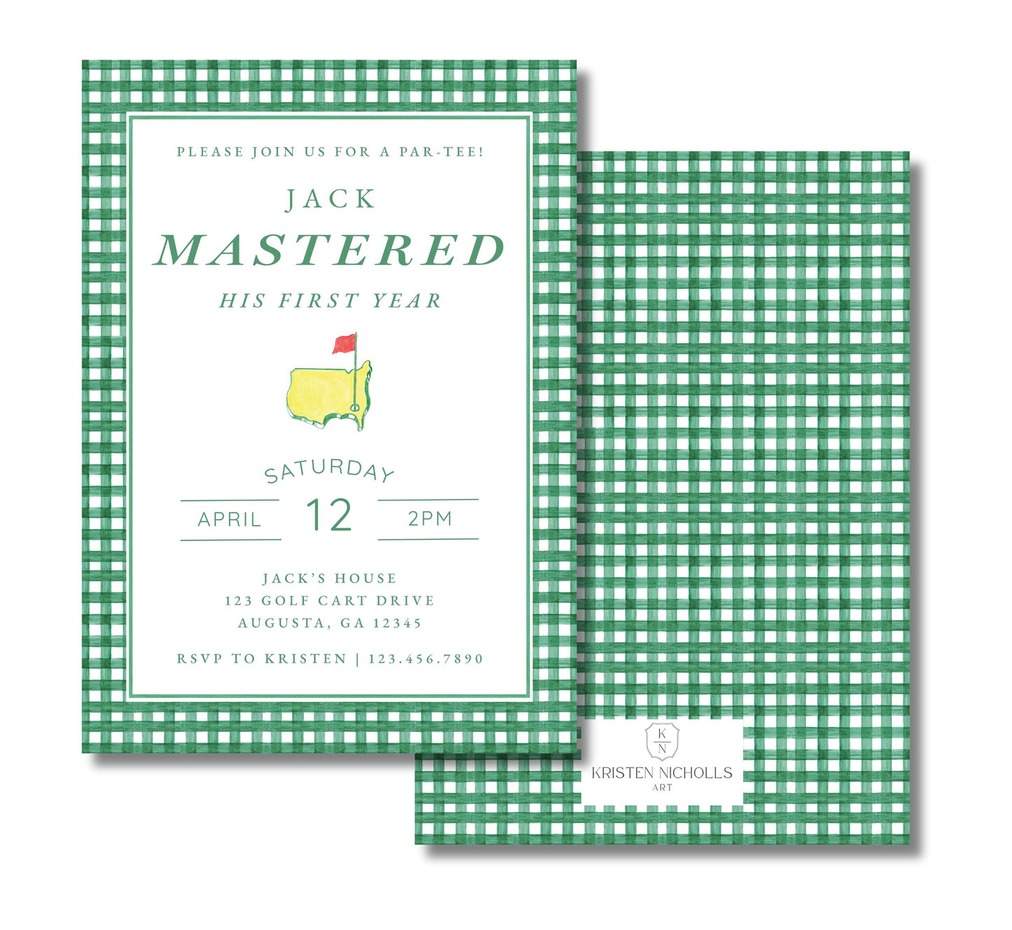 Golf Masters Birthday Party Invitation