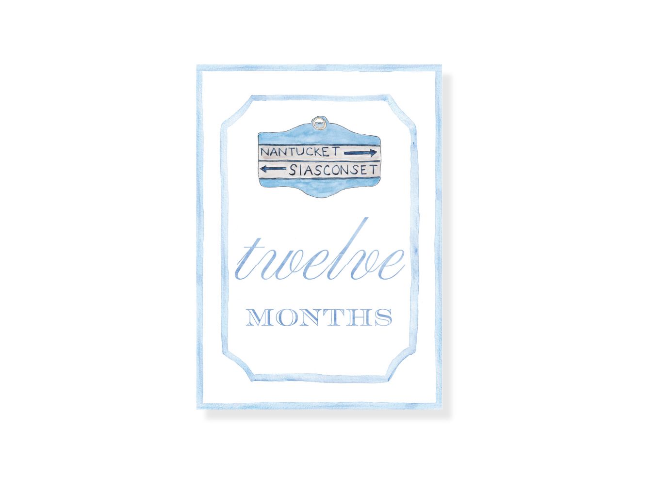 Blue Nantucket Baby Monthly Milestone Cards