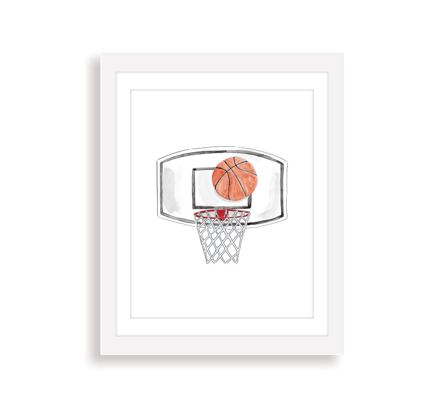 Basketball Hoop Watercolor Art Print