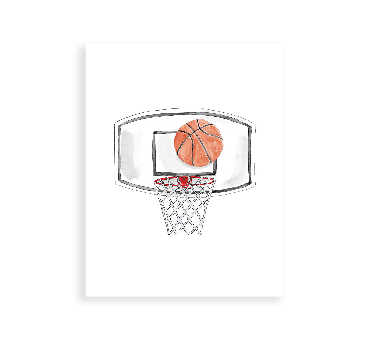 Basketball Hoop Watercolor Art Print