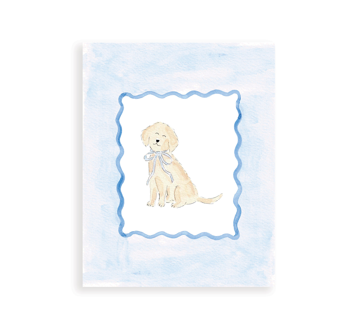 Blue Puppy Dog Watercolor Art Print