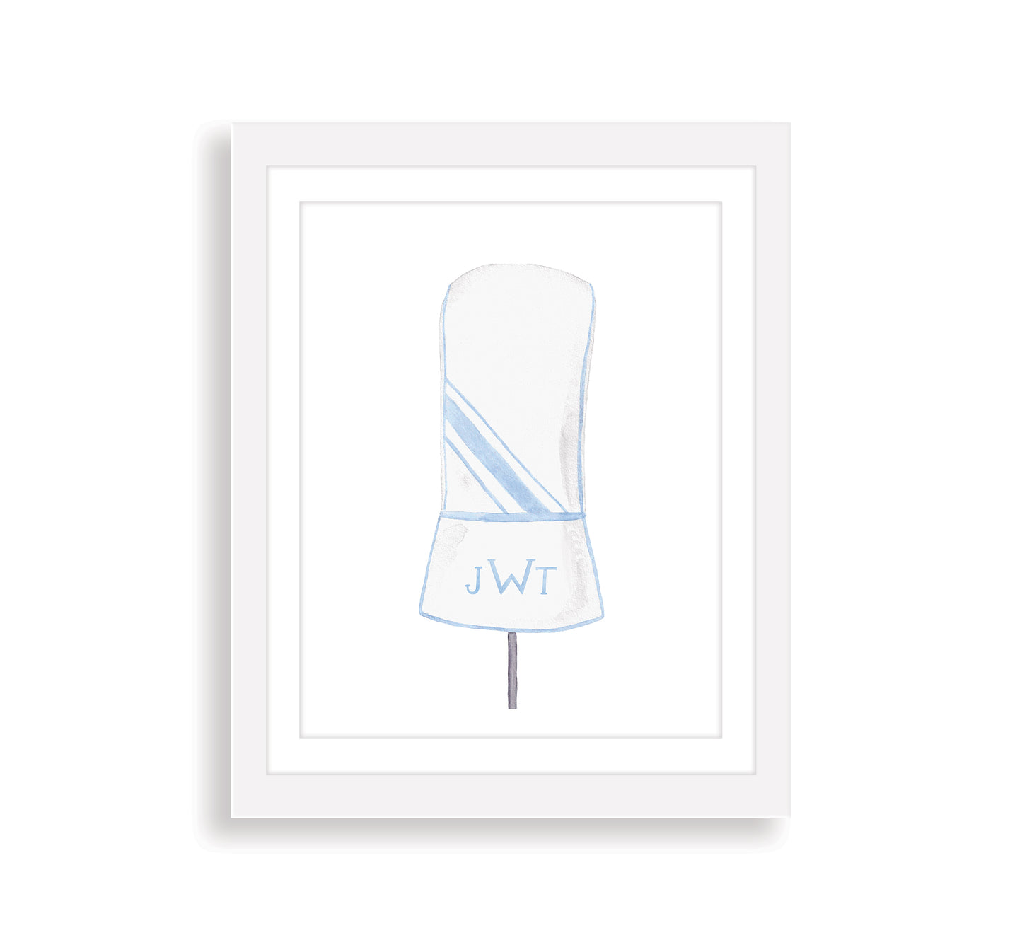 Monogrammed Golf Driver Cover Print