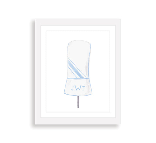 Monogrammed Golf Driver Cover Print