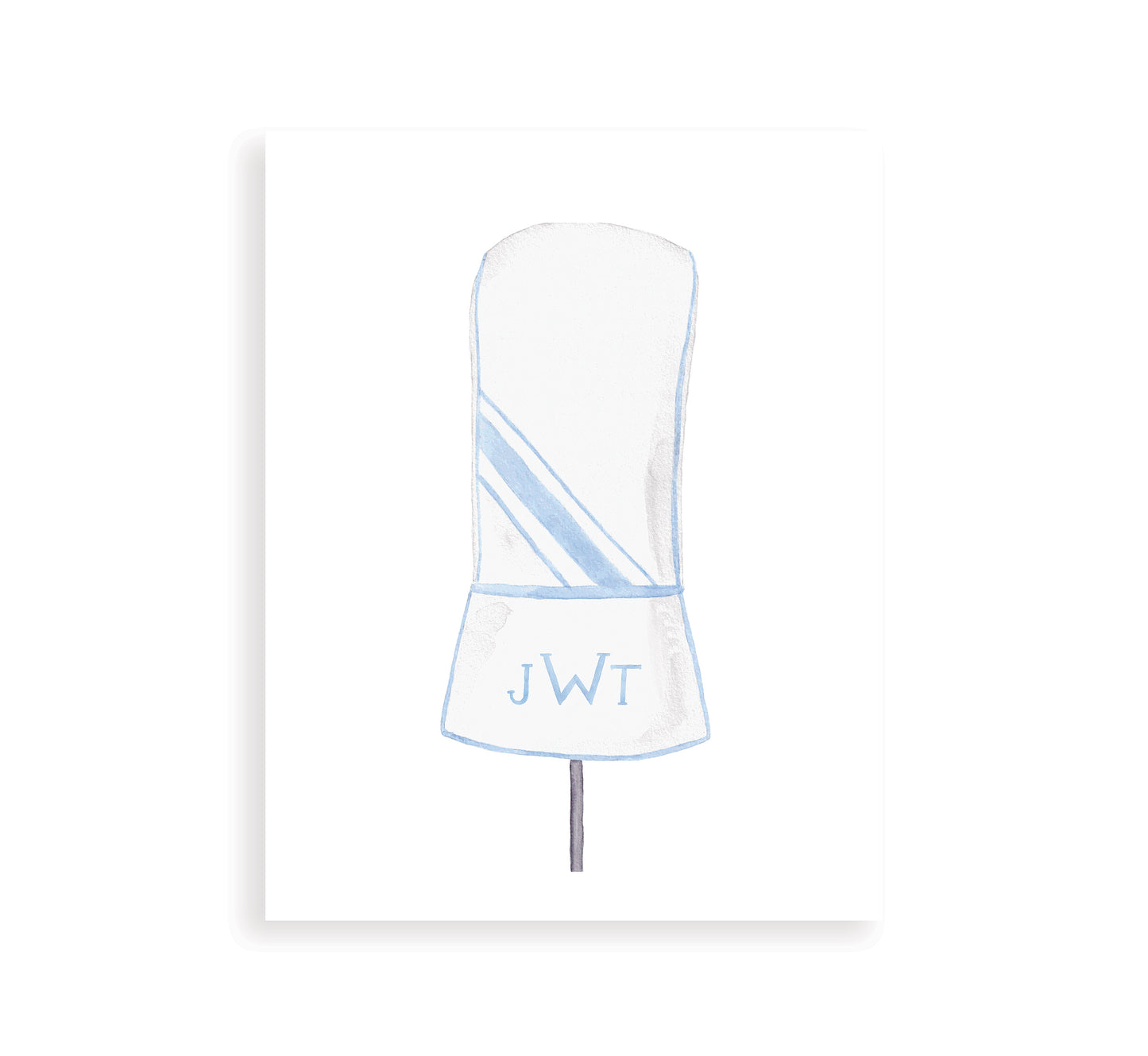 Monogrammed Golf Driver Cover Print