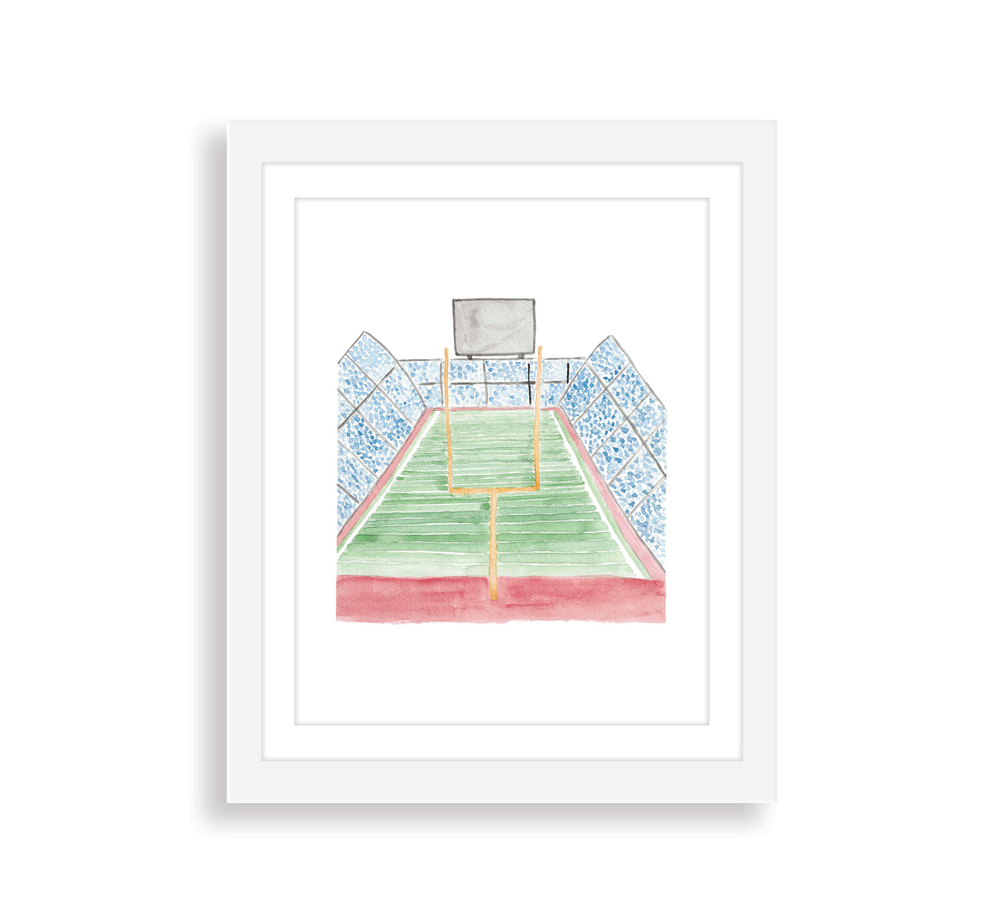 Football Field Watercolor Art Print