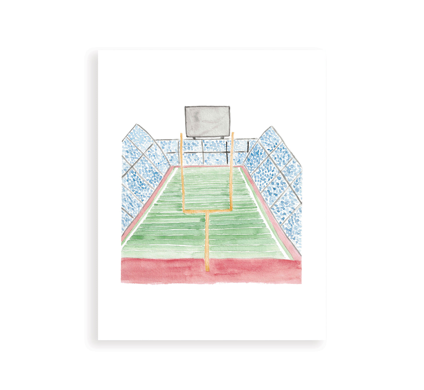 Football Field Watercolor Art Print