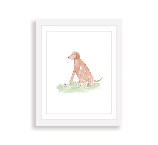 Golfing Dog Watercolor Art Print