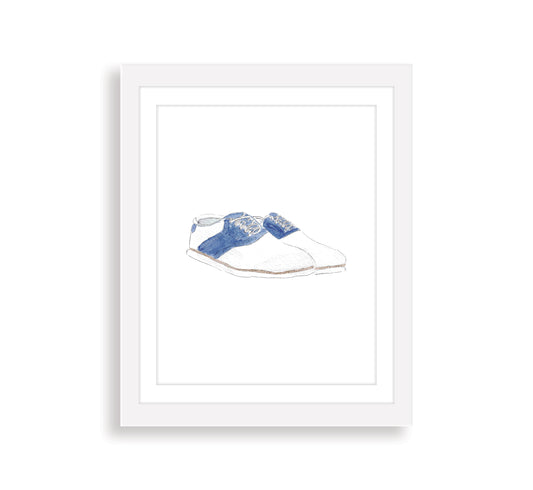 Navy Golf Shoes Watercolor Art Print