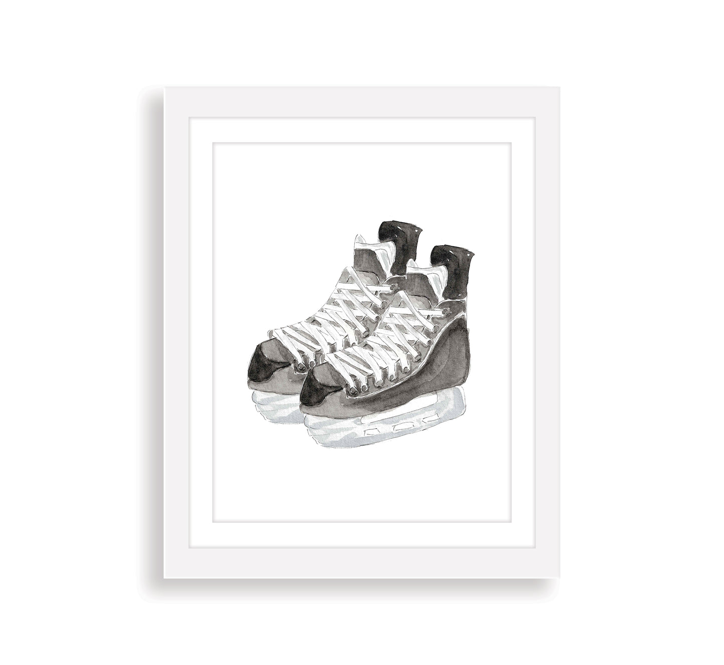 Hockey Skates Watercolor Art Print