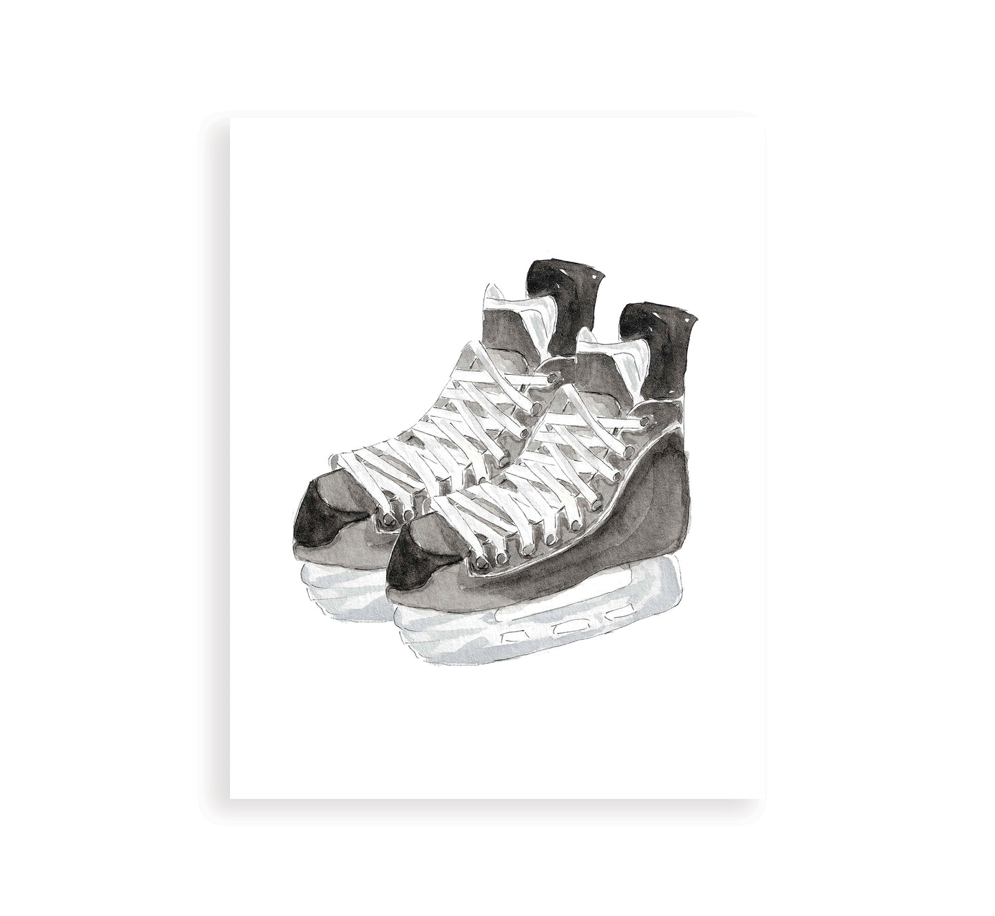 Hockey Skates Watercolor Art Print