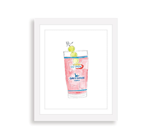 US Open Tennis Honey Deuce Drink Watercolor Art Print