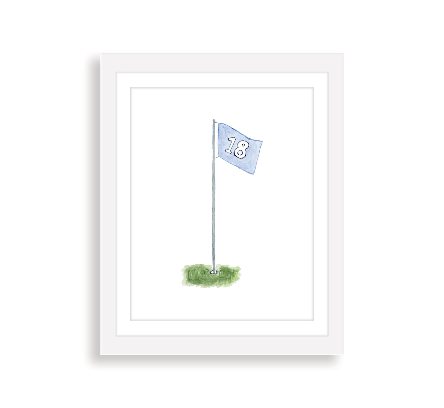 Navy Golf Flag Print