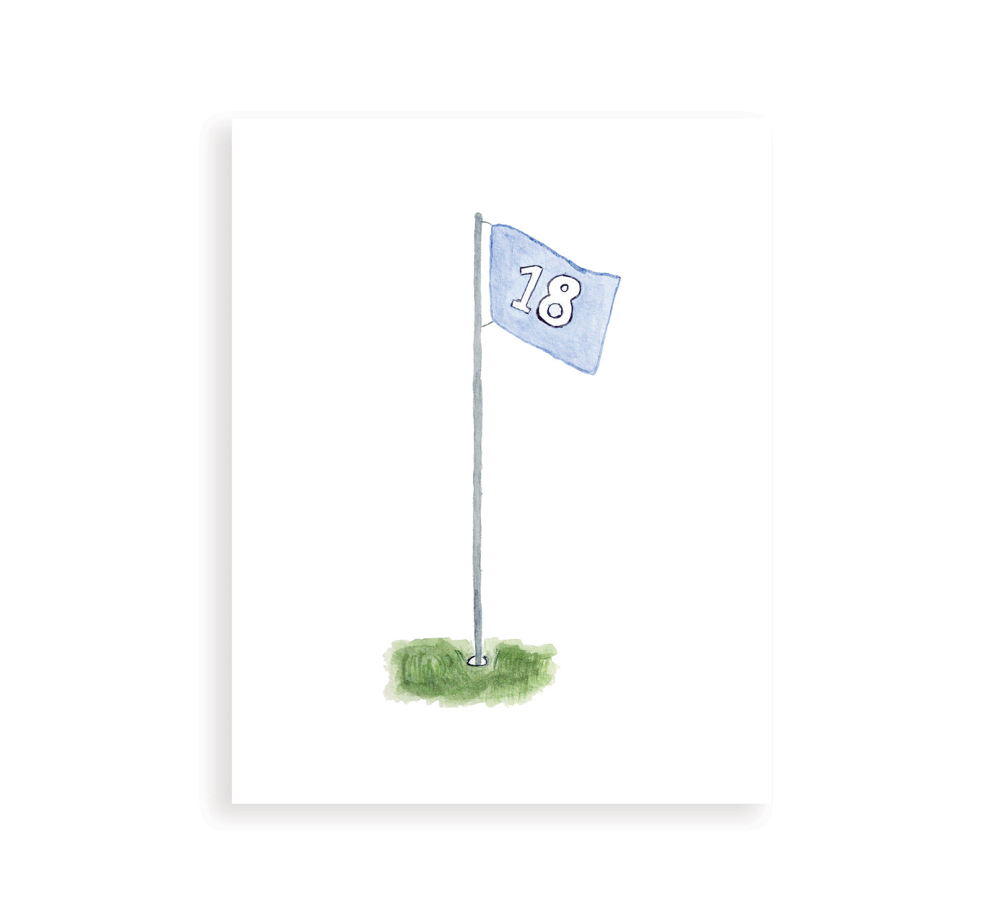 Navy Golf Flag Print
