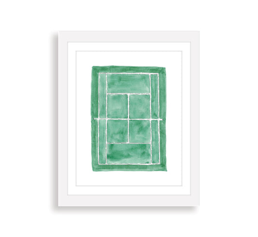 Tennis Court Watercolor Art Print
