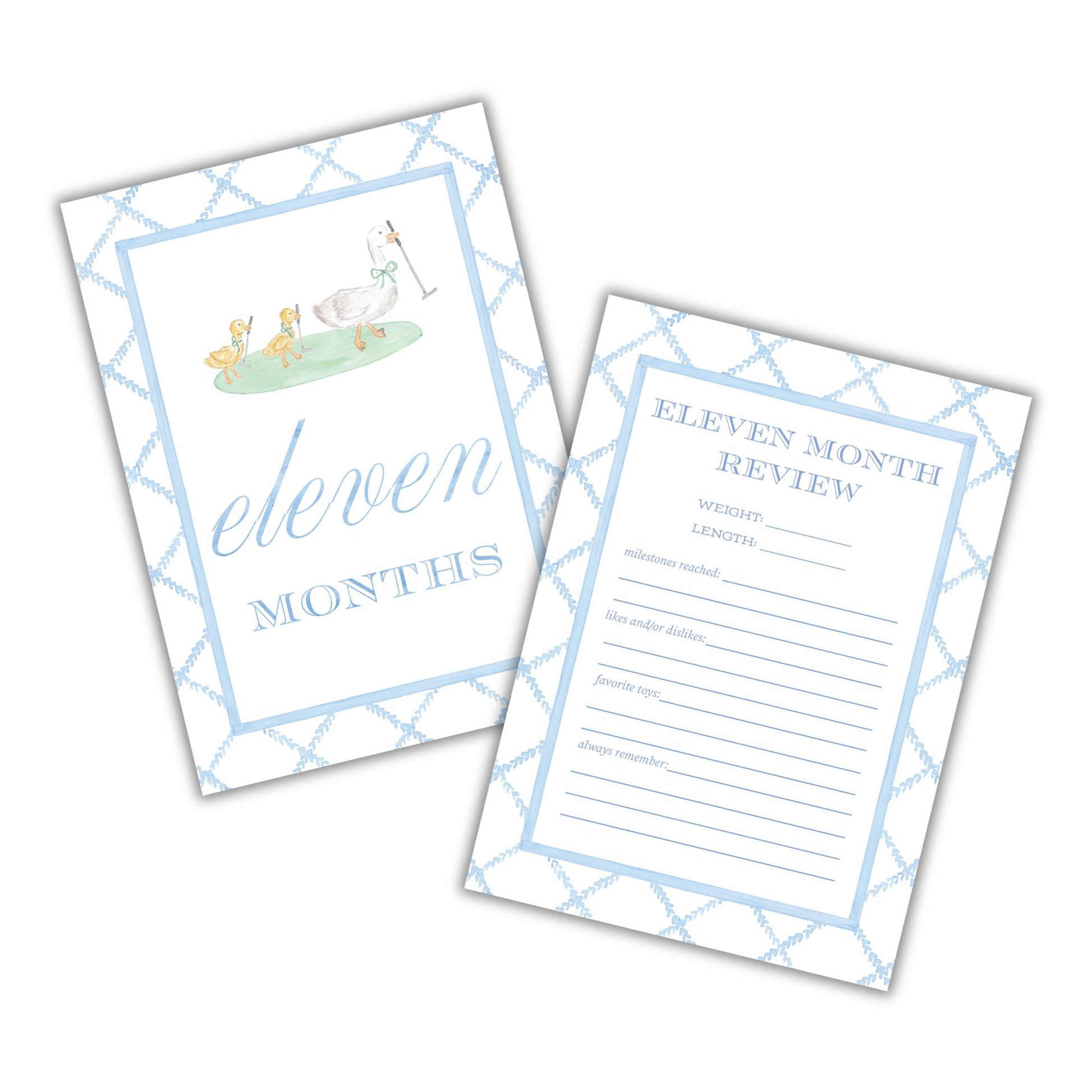 Golf-Themed Baby Monthly Milestone Cards - Watercolor Monthly Milestone Set for Babies