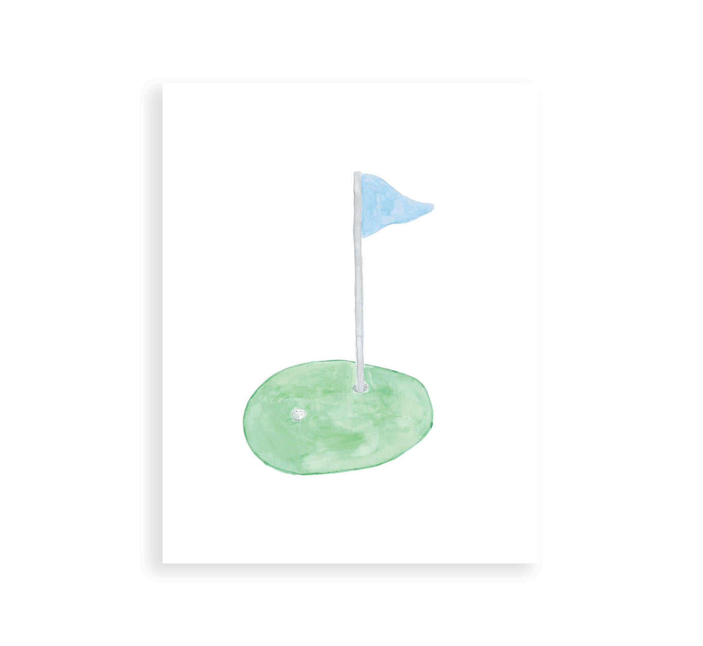 light blue golf flag art print