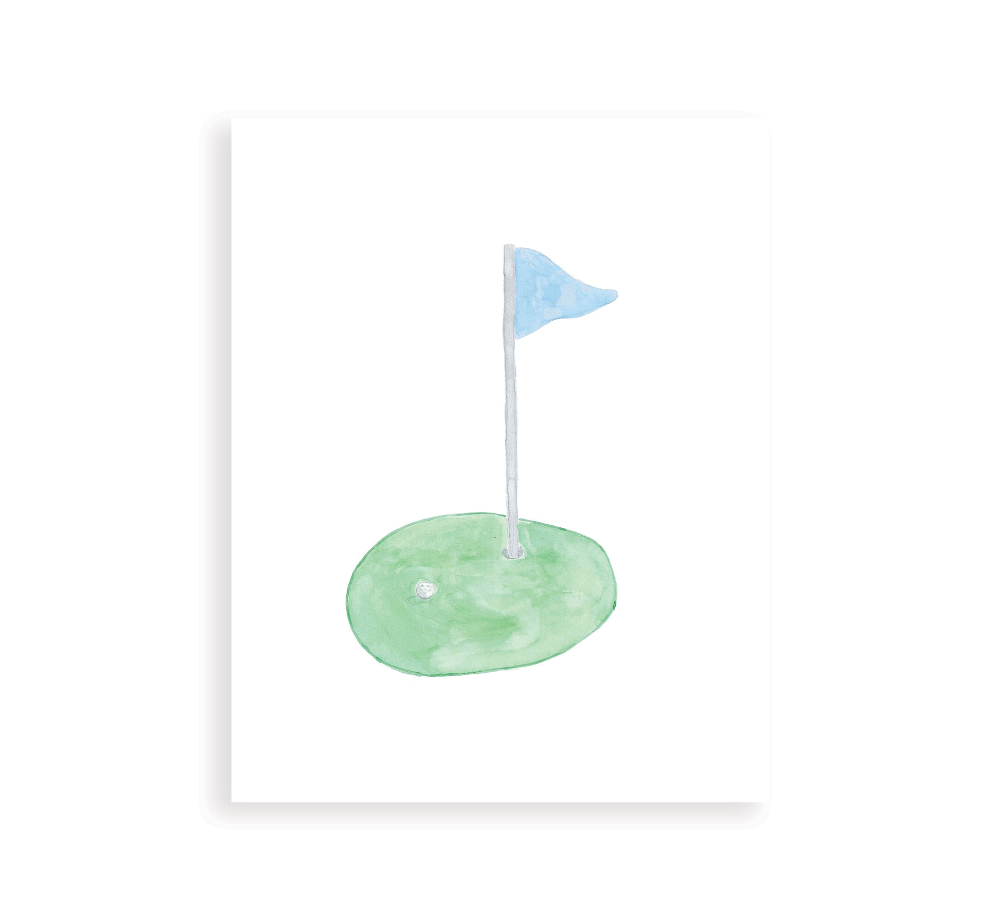 light blue golf flag art print