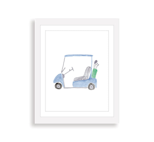 Navy Golf Cart Print