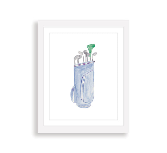 Navy Golf Bag with Clubs Print