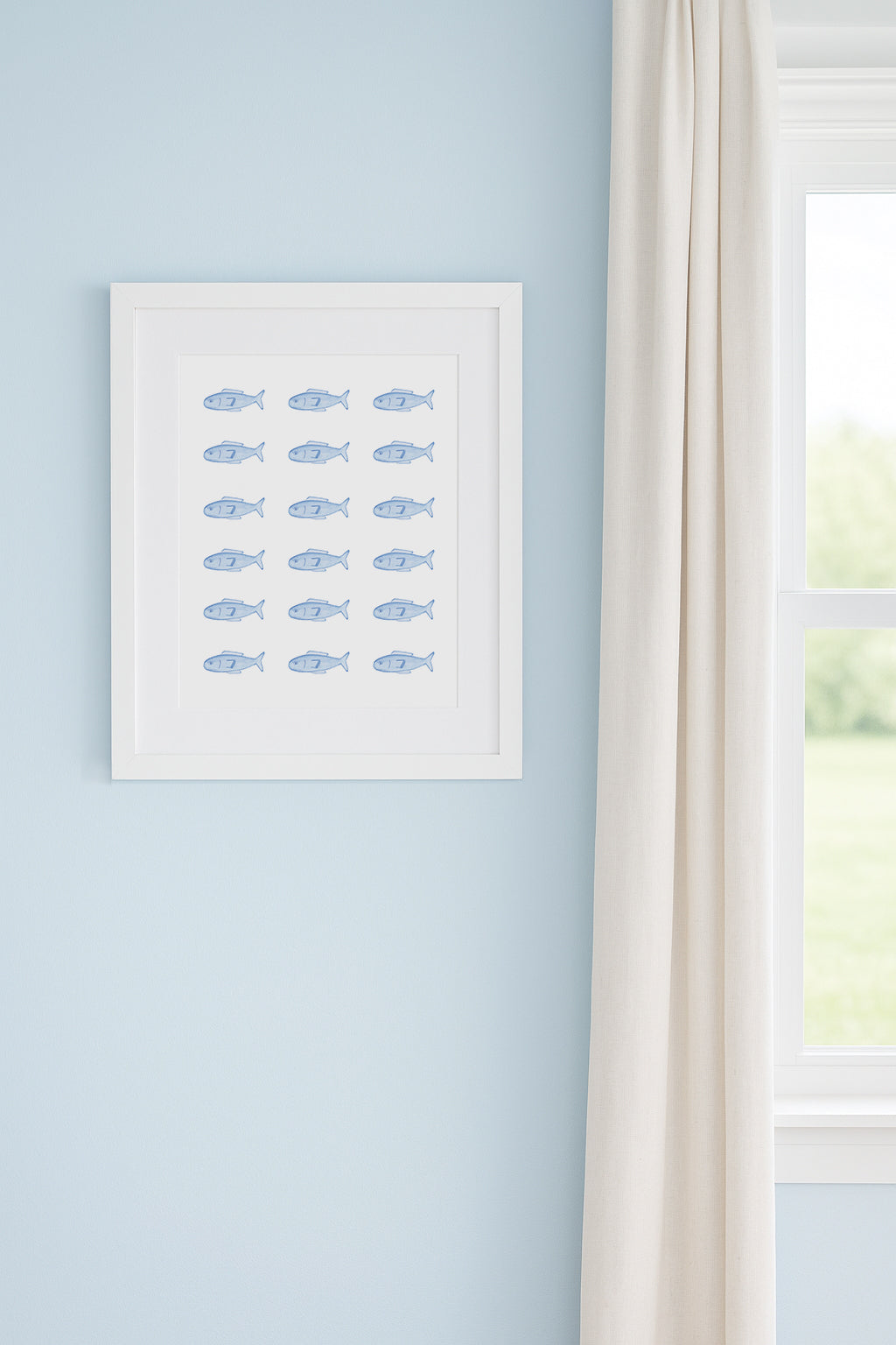 Blue Fish Watercolor Art Print