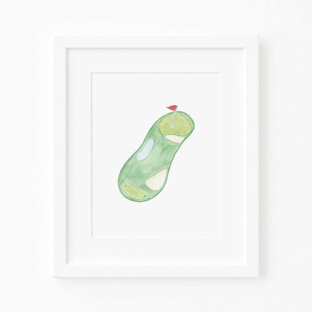 "18th Hole" Golf Watercolor Art Print