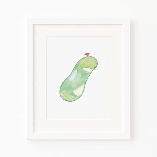 "18th Hole" Golf Watercolor Art Print