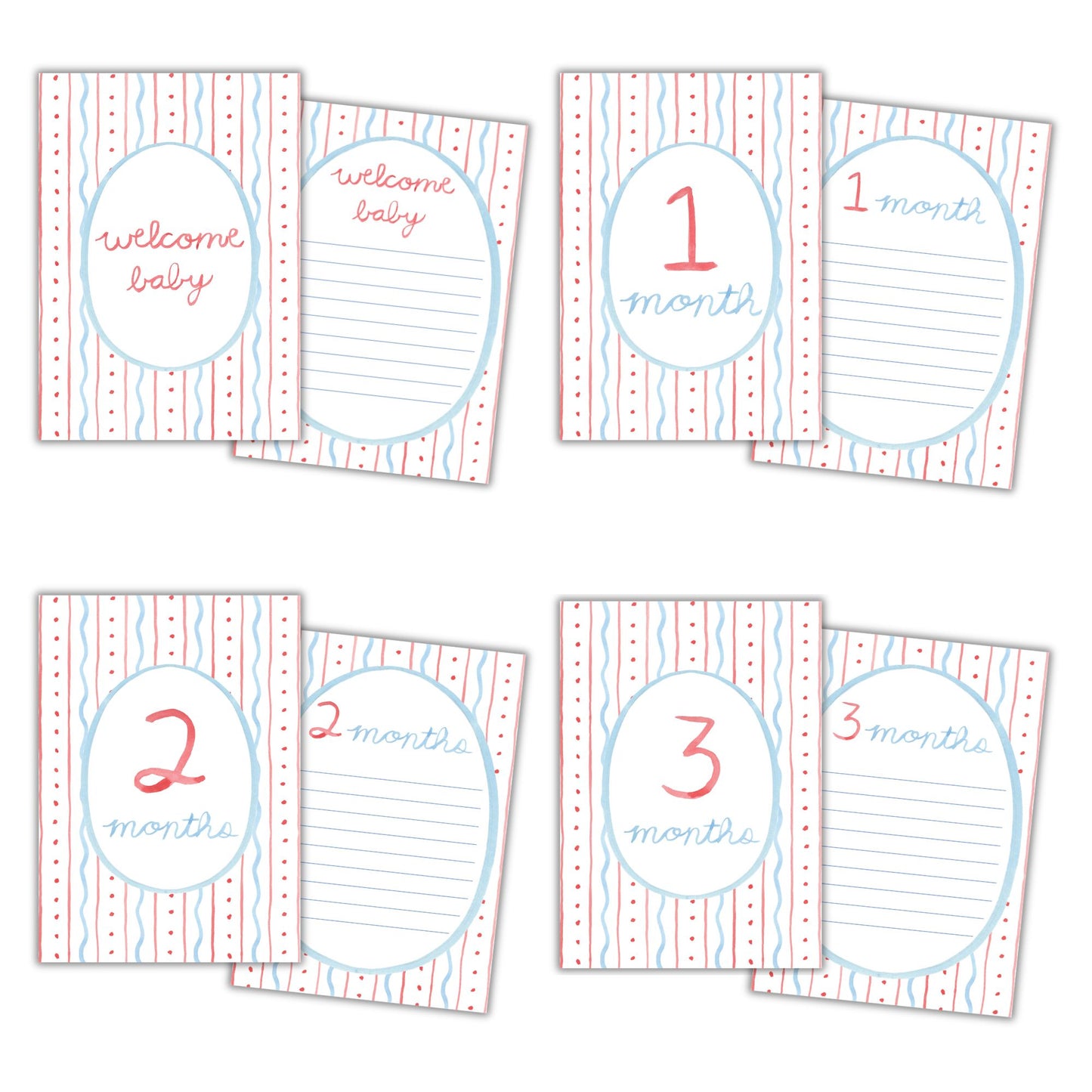 All-American Themed Baby Monthly Milestone Cards