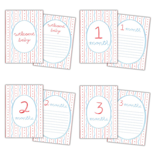 All-American Themed Baby Monthly Milestone Cards