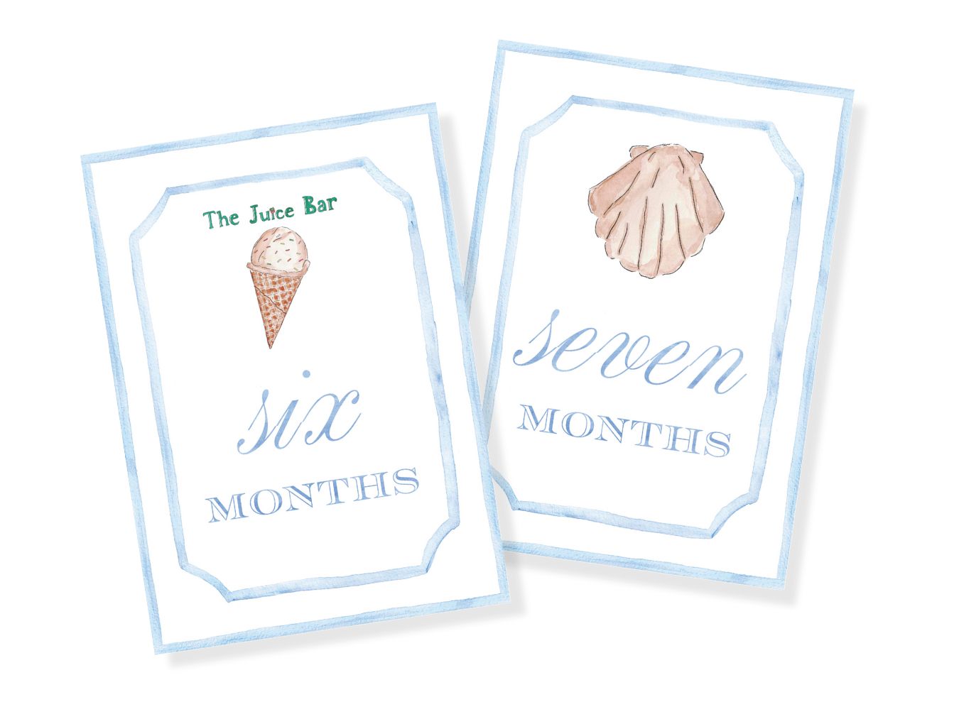 Blue Nantucket Baby Monthly Milestone Cards