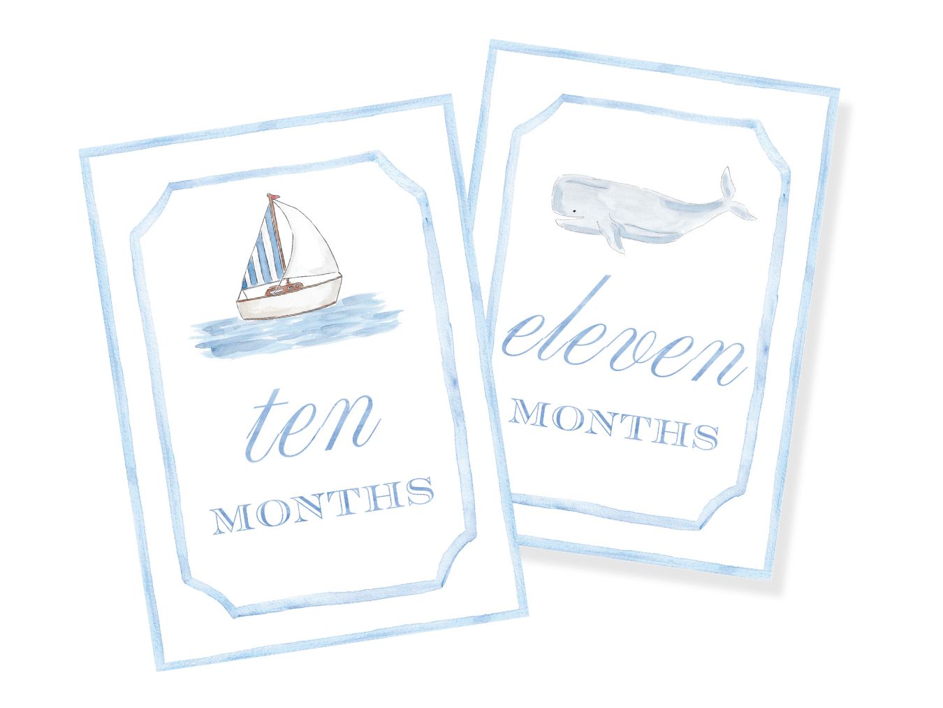 Blue Nantucket Baby Monthly Milestone Cards