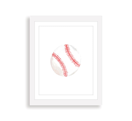 Baseball Watercolor Art Print