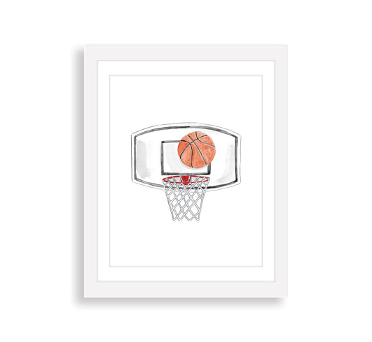 Basketball Hoop Watercolor Art Print