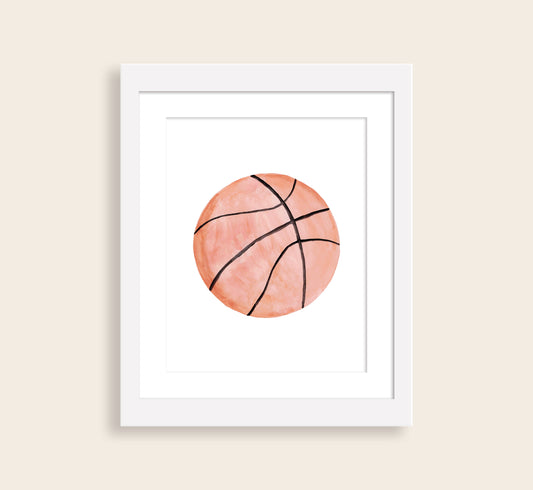 Basketball Watercolor Art Print