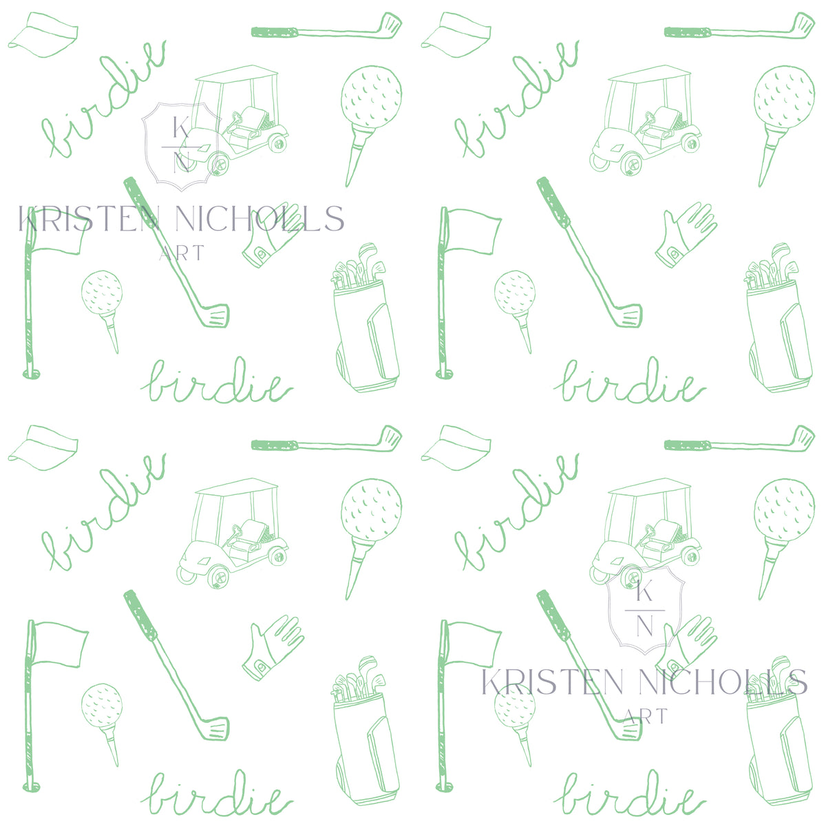 Fun Golf Pattern Watercolor Golf Patterns for Kids' Products & Homeware – Kristen ...
