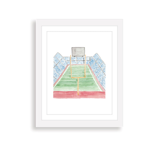 Football Field Watercolor Art Print