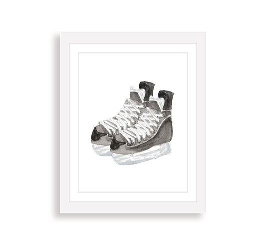 Hockey Skates Watercolor Art Print