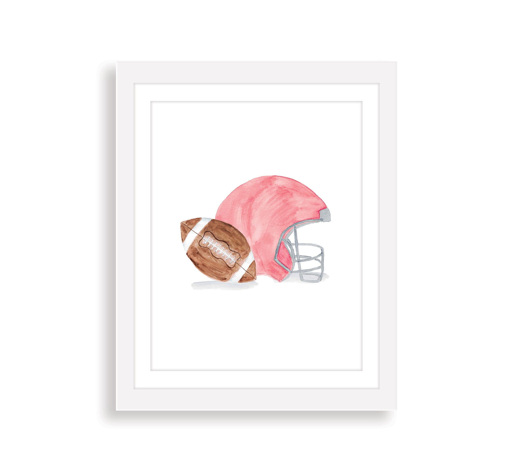 best paint for painting football helmets Red Football Helmet and Football Watercolor Art Print – Kristen Nicholls Art