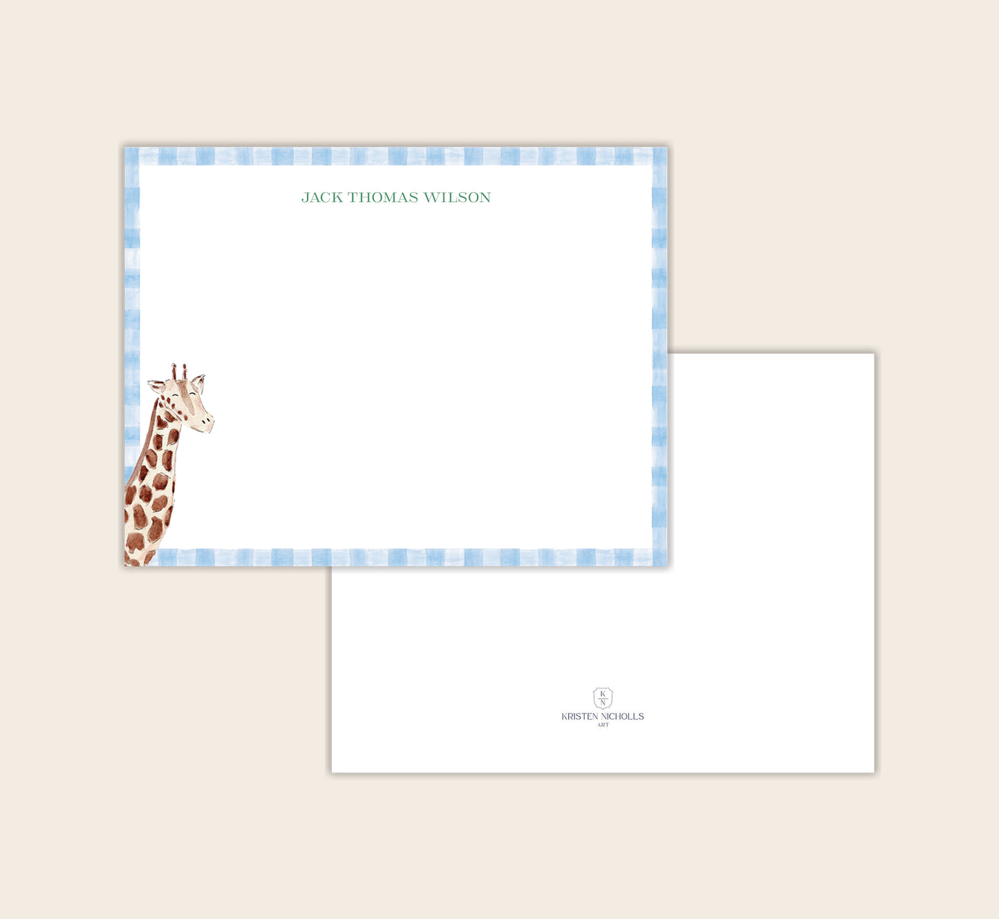 Personalized Baby Giraffe Stationery