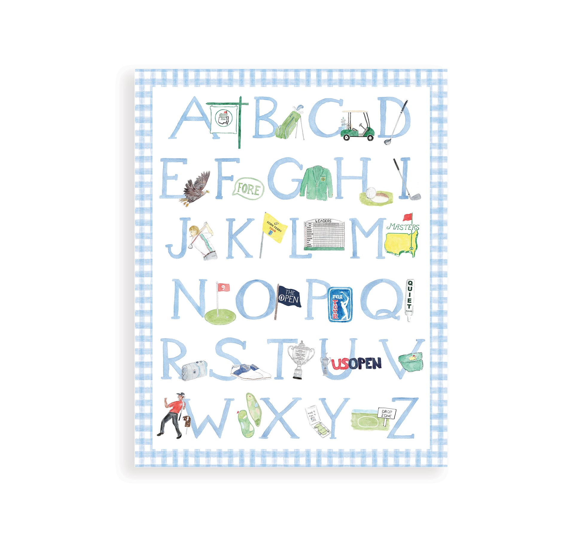 golf abcs nursery alphabet wall decor