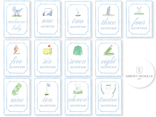 Golf Monthly Milestone Cards for Baby