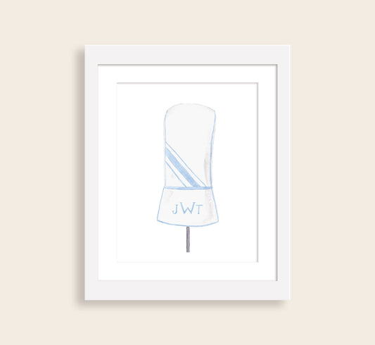 Monogrammed Golf Driver Cover Art Print