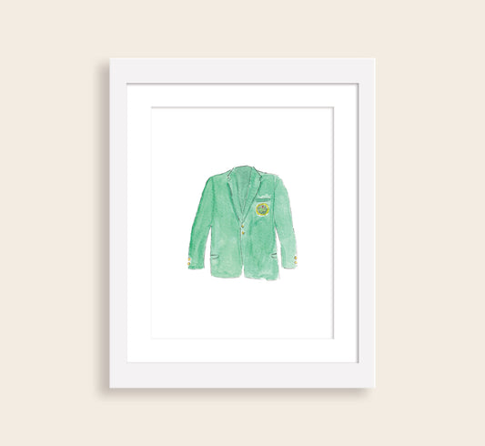 Masters Green Jacket Golf Watercolor Art Print