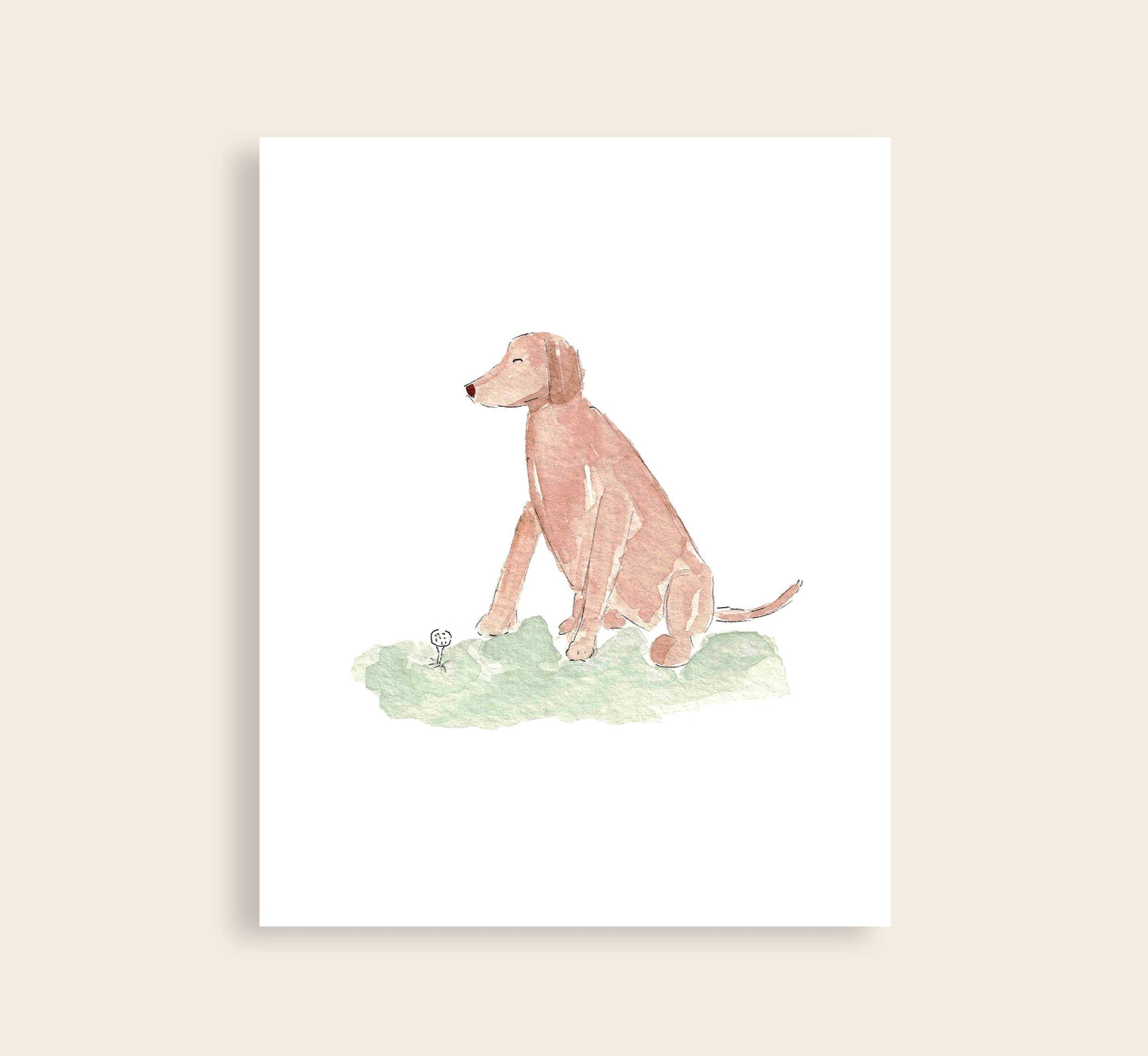 Golf Dog Watercolor Art Print