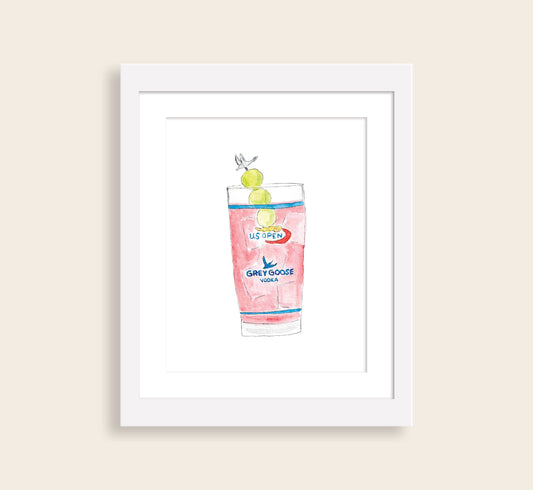 US Open Tennis Honey Deuce Drink Watercolor Art Print